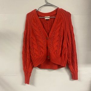 Universal Threads Cable Knit Orange Cardigan